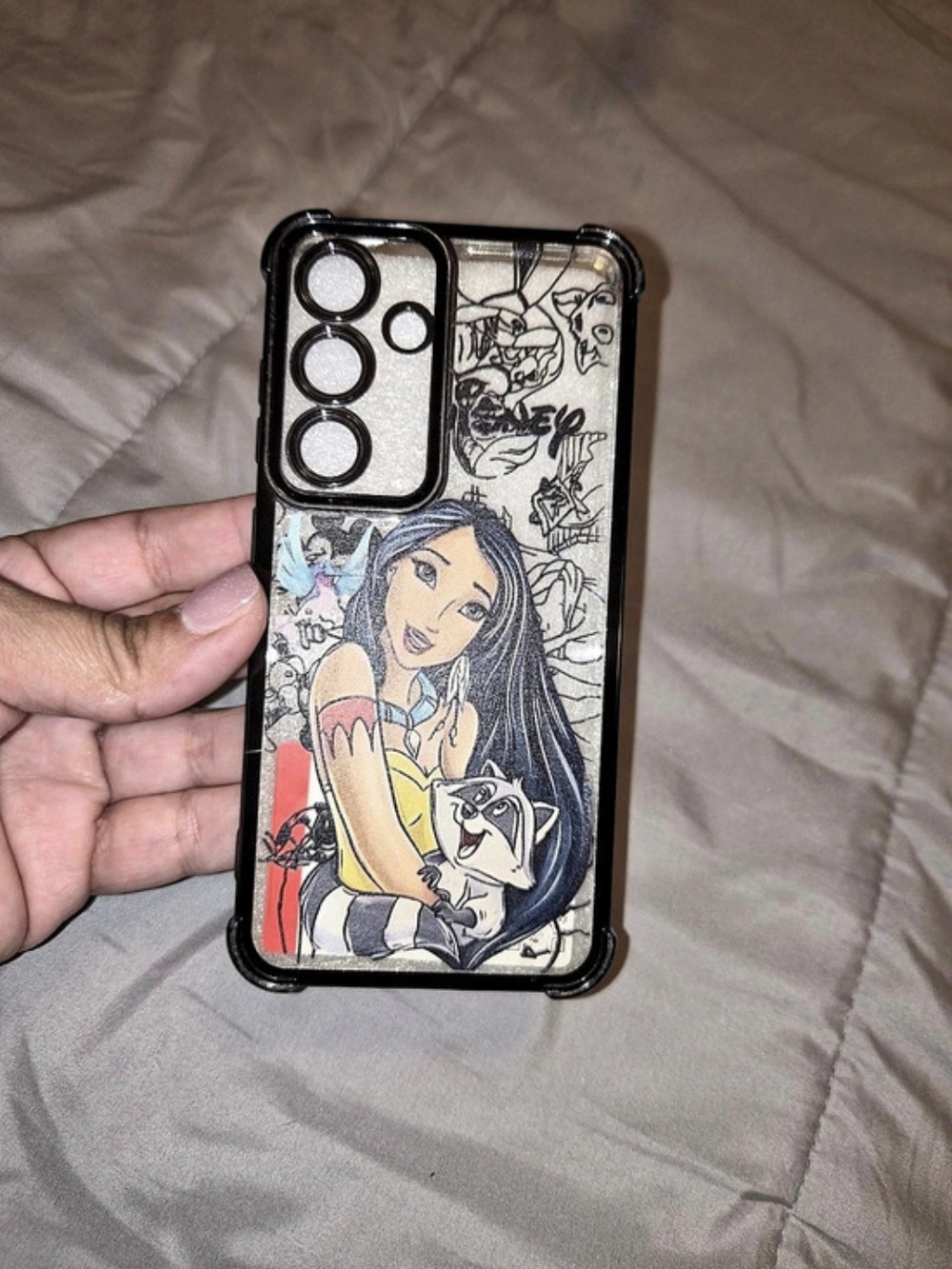 Illustrated Phone Case Black & Multicolor Like New